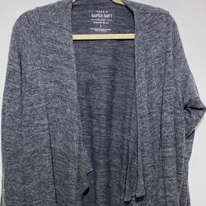 Torrid Women's Gray Super Soft Open Front Long Sleeve Cardigan Sweater Size 1